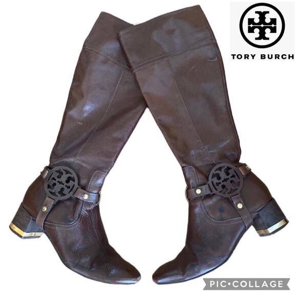 Tory Burch riding boots brown size 7 - Picture 1 of 12